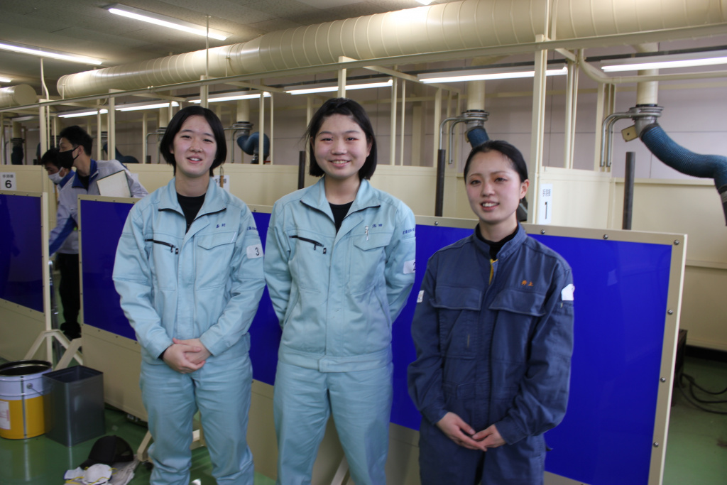 佐賀県立産業技術学院から参加した３人。希望する将来の進路はさまざま