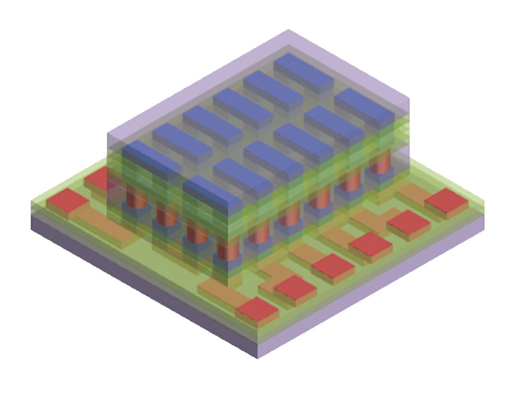 半導体デバイスの３Ｄ集積実装イメージ（産総研先端半導体研究センター提供）