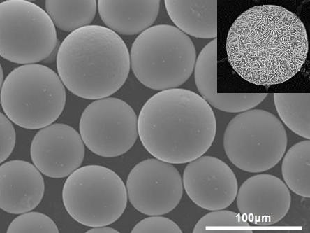 山陽特殊製鋼の３Ｄプリンター用金属粉末は高清浄度粉末で、流動性に優れ充填密度も高い
