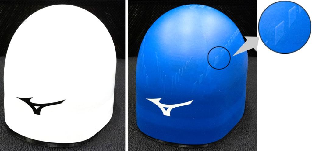 表面構造の違い（左＝従来品、右＝開発品）