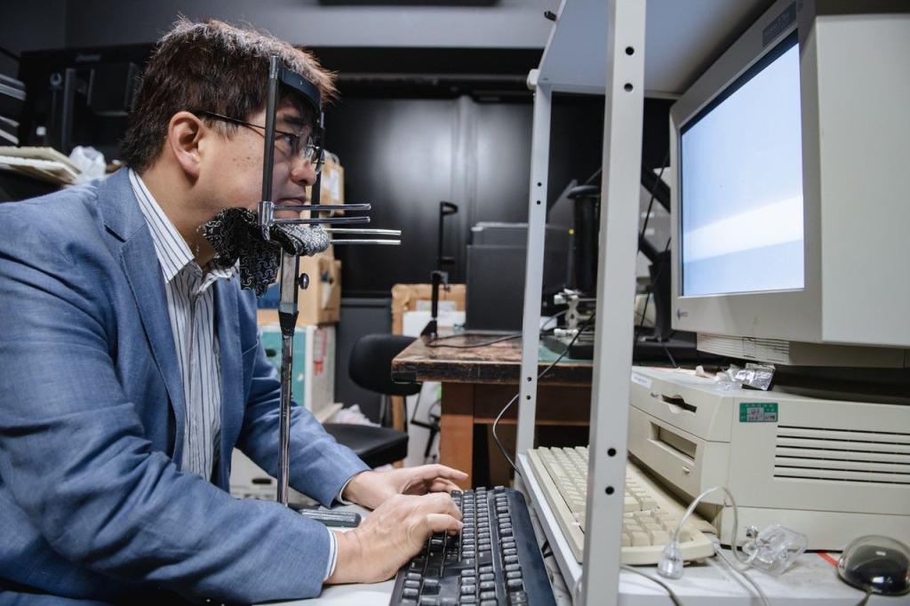 視覚の時間解像度を測る実験刺激を観察