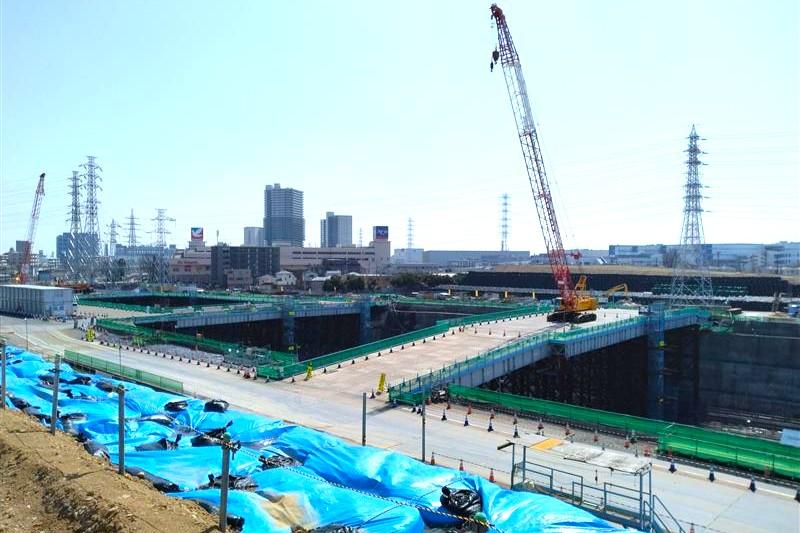 リニア中央新幹線神奈川県駅（仮）の建設工事現場