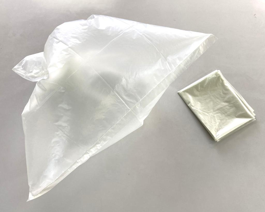 再生材を利用したゴミ袋の試作品