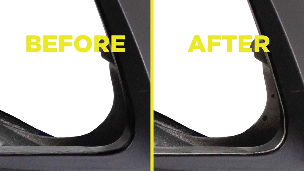 内側引っ張り方向でも自動でバリを除去できる