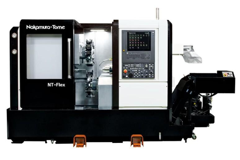 写真１　２スピンドル・２タレット構成の複合精密ＣＮＣ旋盤「ＮＴ—Ｆｌｅｘ」