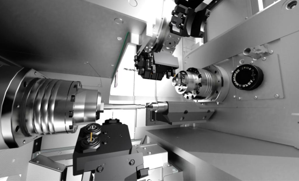 写真５　「ＮＴ―Ｆｌｅｘ＋」によるシャフトを保持しながらの左右同時加工