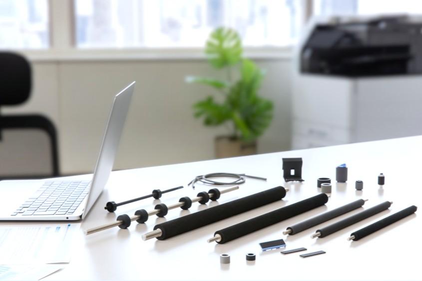 人工石灰石を用いたＯＡ機器用ゴムローラー