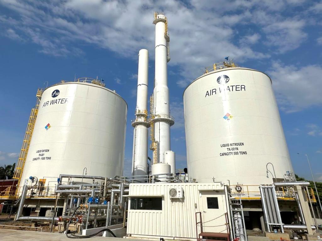 インドのチェンナイ工場の液化ガス製造プラントが稼働（提供＝エア・ウォーター）