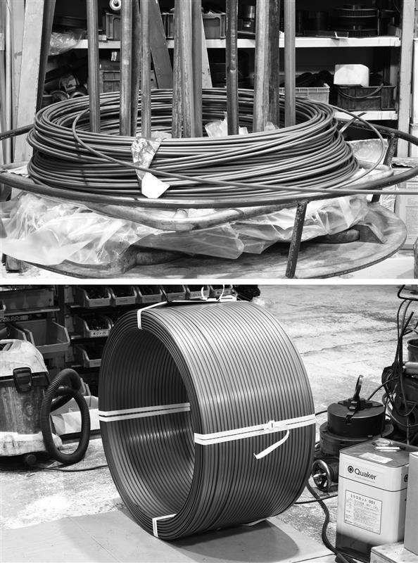 自動車や建設などさまざまな分野で活用される線材(アサヒ精機鉄工 提供)