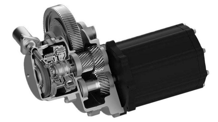 写真１　２段変速機を有するｅ&mdash;Ａｘｌe（日本精工 提供）
