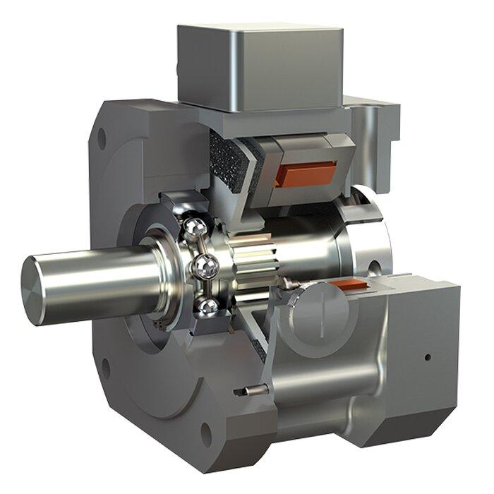 写真／非通電時にスプリング力で保持する電磁ブレーキ（Ｍａｙｒ提供）