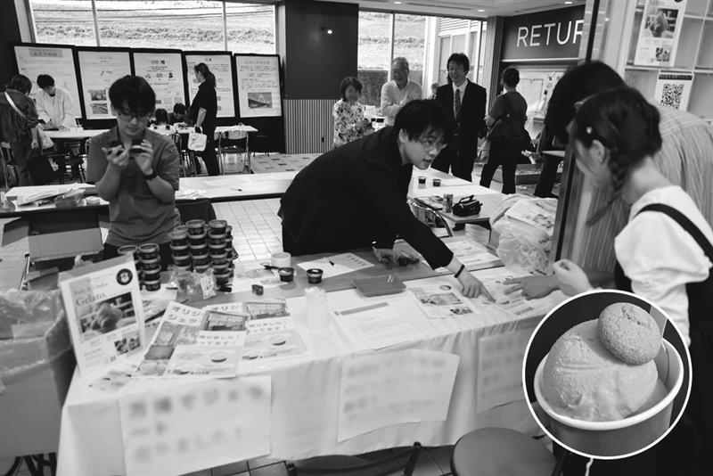 長谷川ゼミで開発したジェラートを大学祭で販売（大阪工業大学提供）