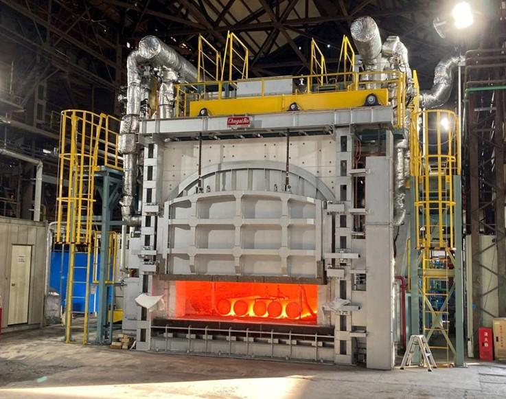 中外炉工業が納入した国内最大級の水素燃焼金属加熱実証炉
