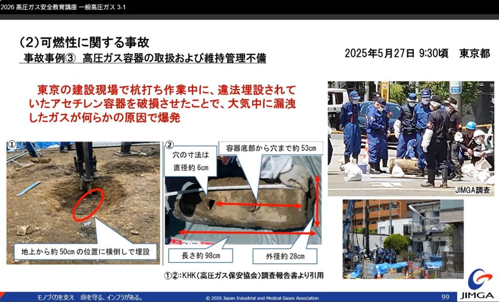 ＪＩＭＧＡが提供する安全教育講座の一コマ（高圧ガス関連事故）