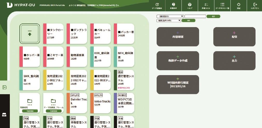 「HYPAT-DU」はデータセットをアイコン化して表示