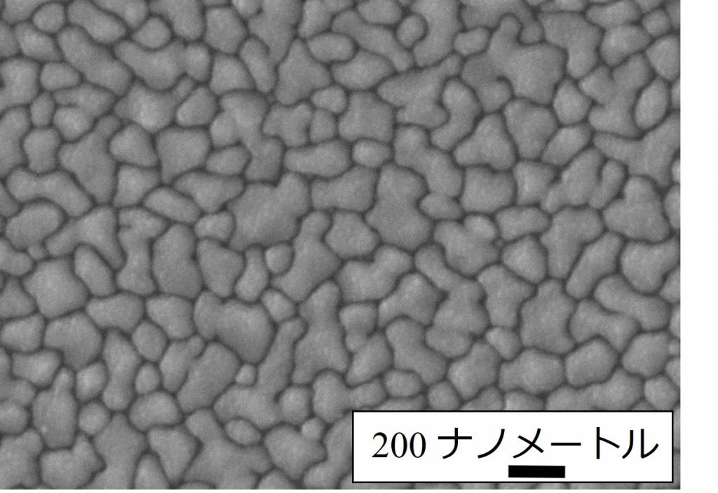 写真１　島状形態のインジウムスパッタリング膜