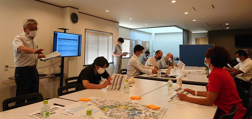 下野毛工業協同組合のＢＣＰ対策勉強会。同組合は１９年の台風１９号で深刻な浸水被害を受けた。この経験を教訓に地域連携ＢＣＰに取り組んでいる
